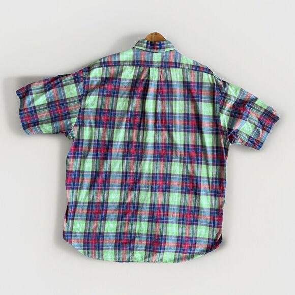 Vintage Ralph Lauren Blake XL Short Sleeve Plaid Shirt w/pony 100% Cotton - Picture 3 of 6